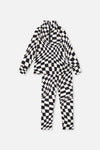 Two Piece Thermal Underwear White Checkered Print - J10Y600_1J059
