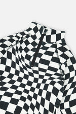 Two Piece Thermal Underwear White Checkered Print - J10Y600_1J059