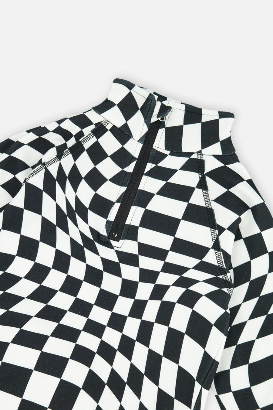 Two Piece Thermal Underwear White Checkered Print - J10Y600_1J059