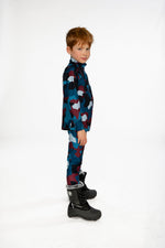 Two Piece Thermal Underwear Blue And Red Camouflage Print - J10Y600_1J060