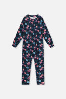 Baby One Piece Thermal Underwear Blue Floral Print - J10Y700B_1J023