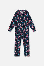 Baby One Piece Thermal Underwear Blue Floral Print - J10Y700B_1J023