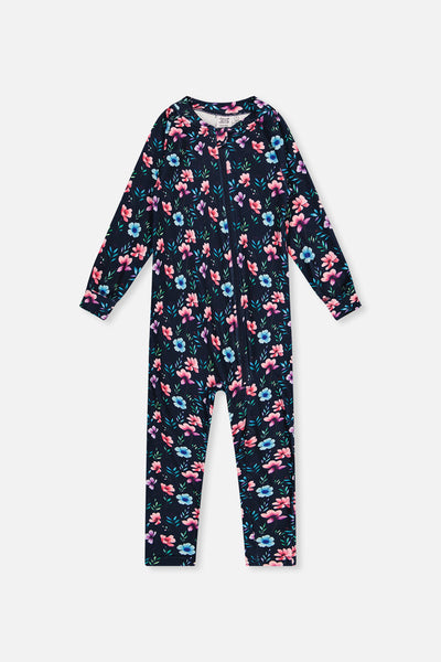 Baby One Piece Thermal Underwear Blue Floral Print - J10Y700B_1J023