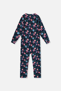 Baby One Piece Thermal Underwear Blue Floral Print - J10Y700B_1J023