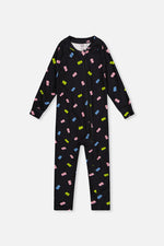 Baby One Piece Thermal Underwear Black Printed Gummy Bears - J10Y700B_1J033