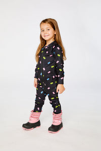 Baby One Piece Thermal Underwear Black Printed Gummy Bears - J10Y700B_1J033