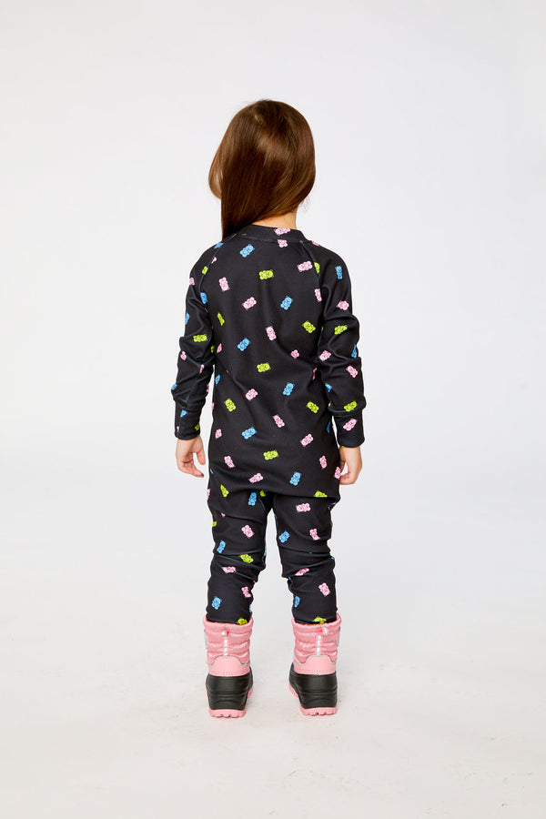 Baby One Piece Thermal Underwear Black Printed Gummy Bears - J10Y700B_1J033