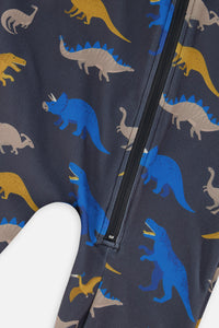 Baby One Piece Thermal Underwear Grey And Blue Dinosaur Print - J10Y700B_1J057