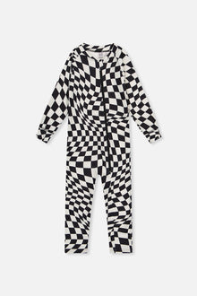 Baby One Piece Thermal Underwear White Checkered Print - J10Y700B_1J059
