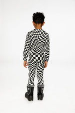 Baby One Piece Thermal Underwear White Checkered Print - J10Y700B_1J059