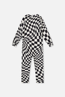 Baby One Piece Thermal Underwear White Checkered Print - J10Y700B_1J059