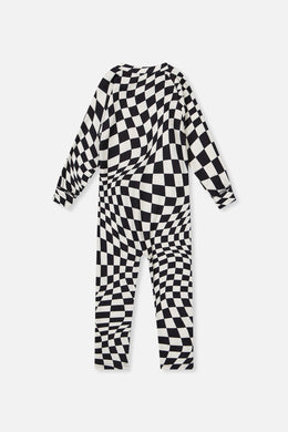 Baby One Piece Thermal Underwear White Checkered Print - J10Y700B_1J059
