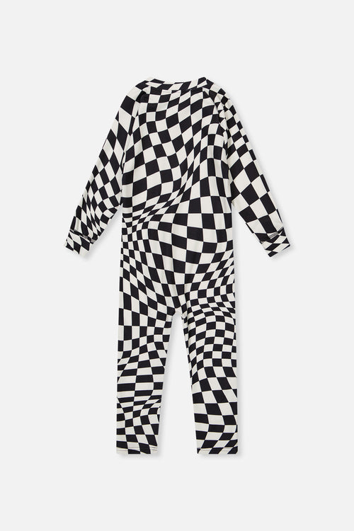 Baby One Piece Thermal Underwear White Checkered Print - J10Y700B_1J059