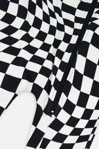 Baby One Piece Thermal Underwear White Checkered Print - J10Y700B_1J059