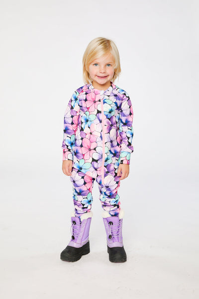 One Piece Thermal Underwear Purple Floral Print - J10Y700_1J021