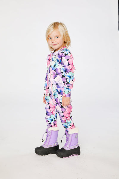 One Piece Thermal Underwear Purple Floral Print - J10Y700_1J021