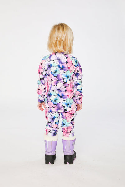 One Piece Thermal Underwear Purple Floral Print - J10Y700_1J021