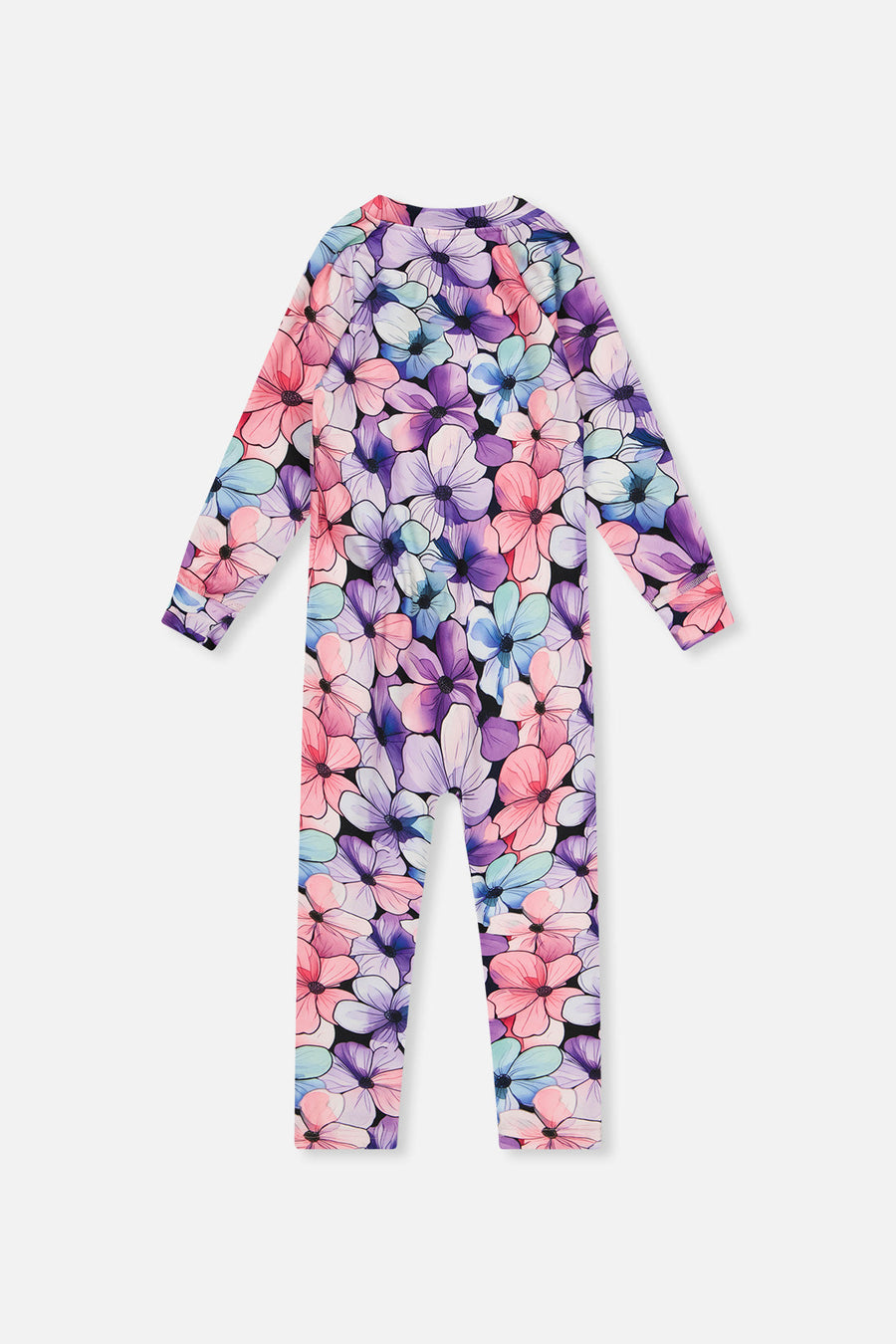 One Piece Thermal Underwear Purple Floral Print - J10Y700_1J021