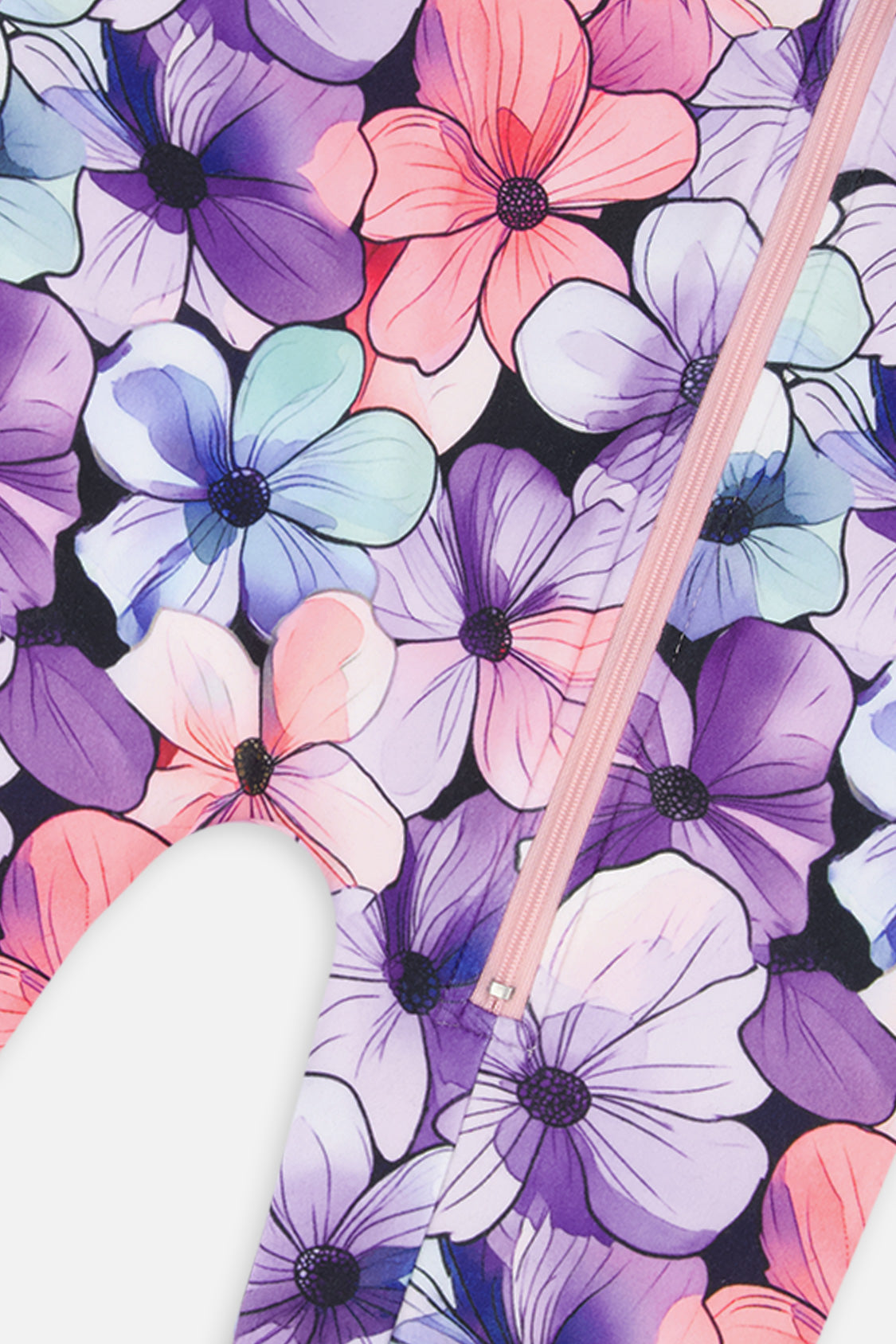 One Piece Thermal Underwear Purple Floral Print - J10Y700_1J021