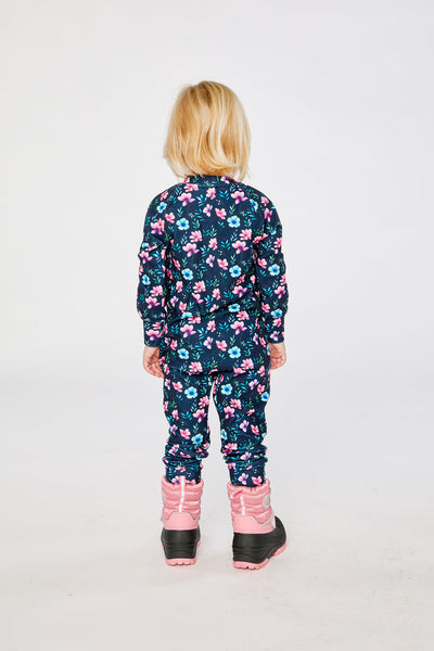 One Piece Thermal Underwear Blue Floral Print - J10Y700_1J023
