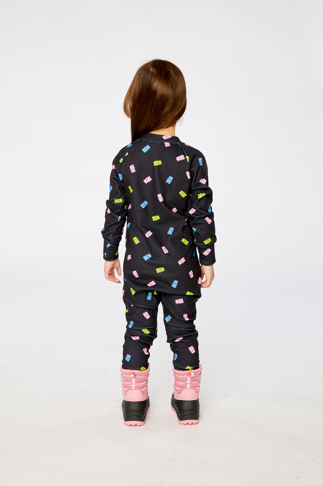 One Piece Thermal Underwear Black Printed Gummy Bears - J10Y700_1J033