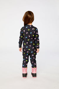 One Piece Thermal Underwear Black Printed Gummy Bears - J10Y700_1J033