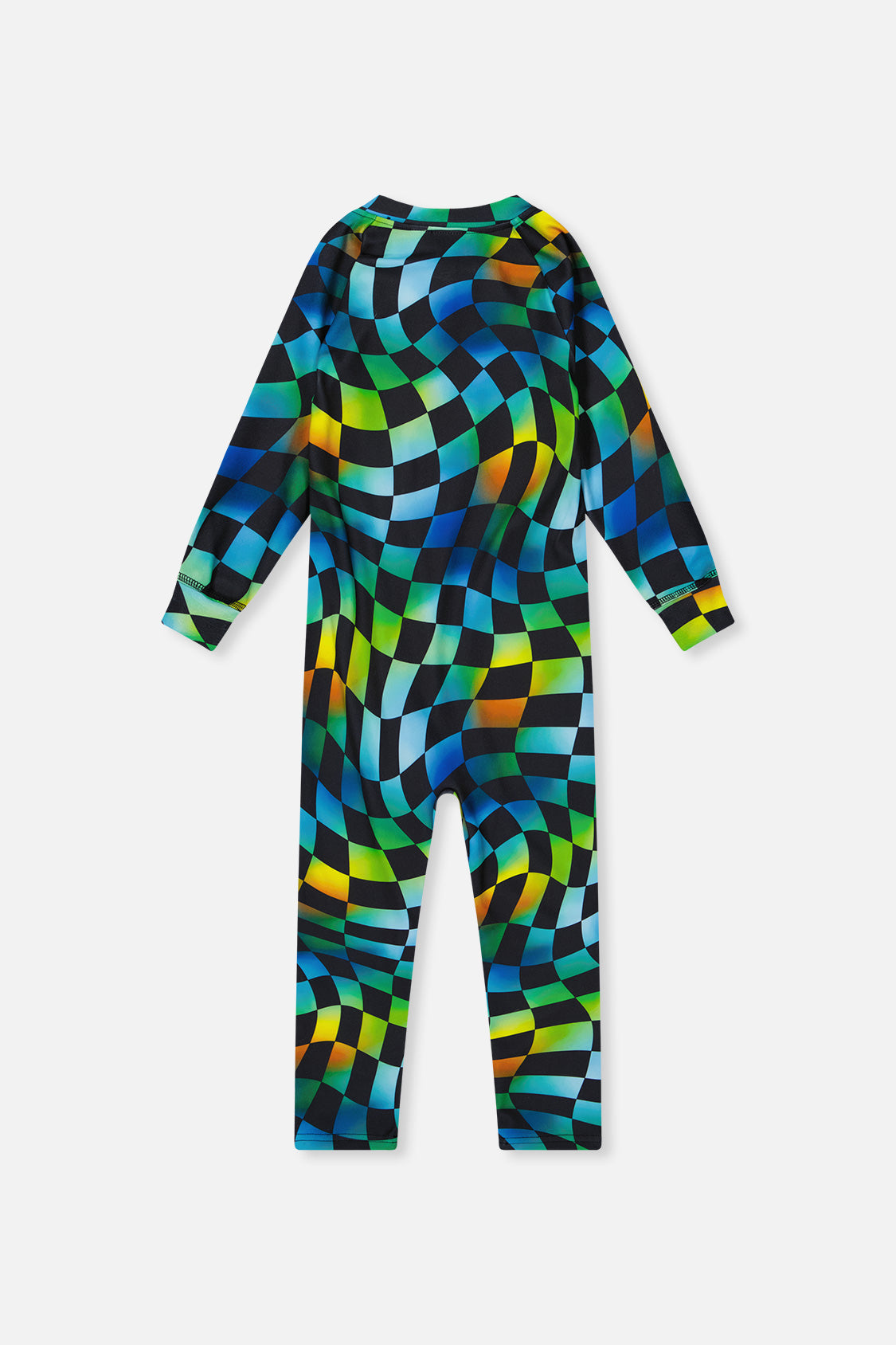 One Piece Thermal Underwear Blue Checkered Print - J10Y700_1J054