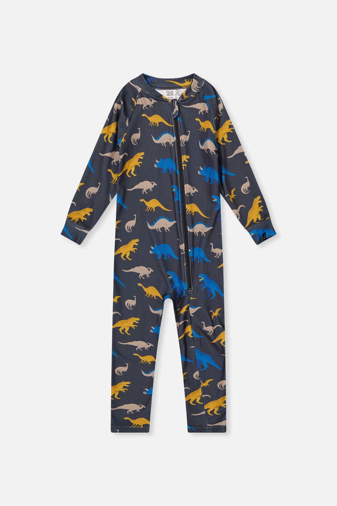 One Piece Thermal Underwear Grey And Blue Dinosaur Print - J10Y700_1J057