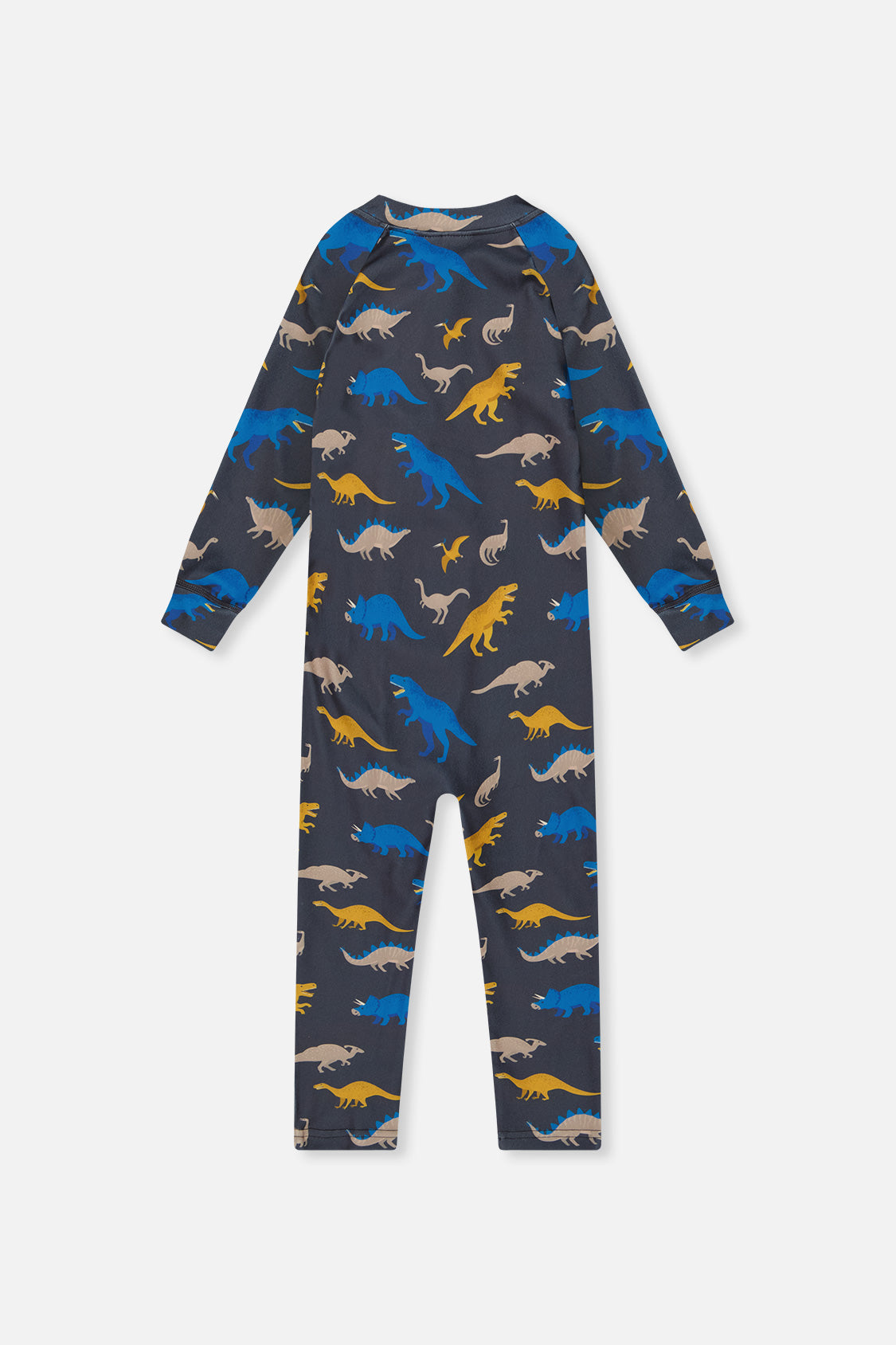 One Piece Thermal Underwear Grey And Blue Dinosaur Print - J10Y700_1J057