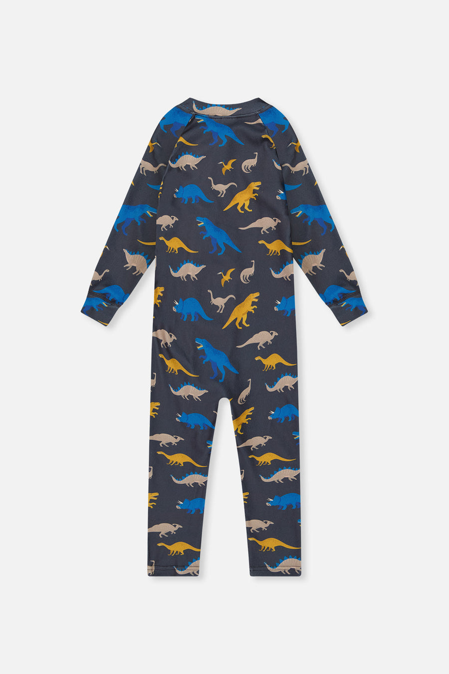 One Piece Thermal Underwear Grey And Blue Dinosaur Print - J10Y700_1J057