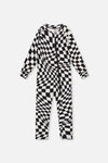 One Piece Thermal Underwear White Checkered Print - J10Y700_1J059