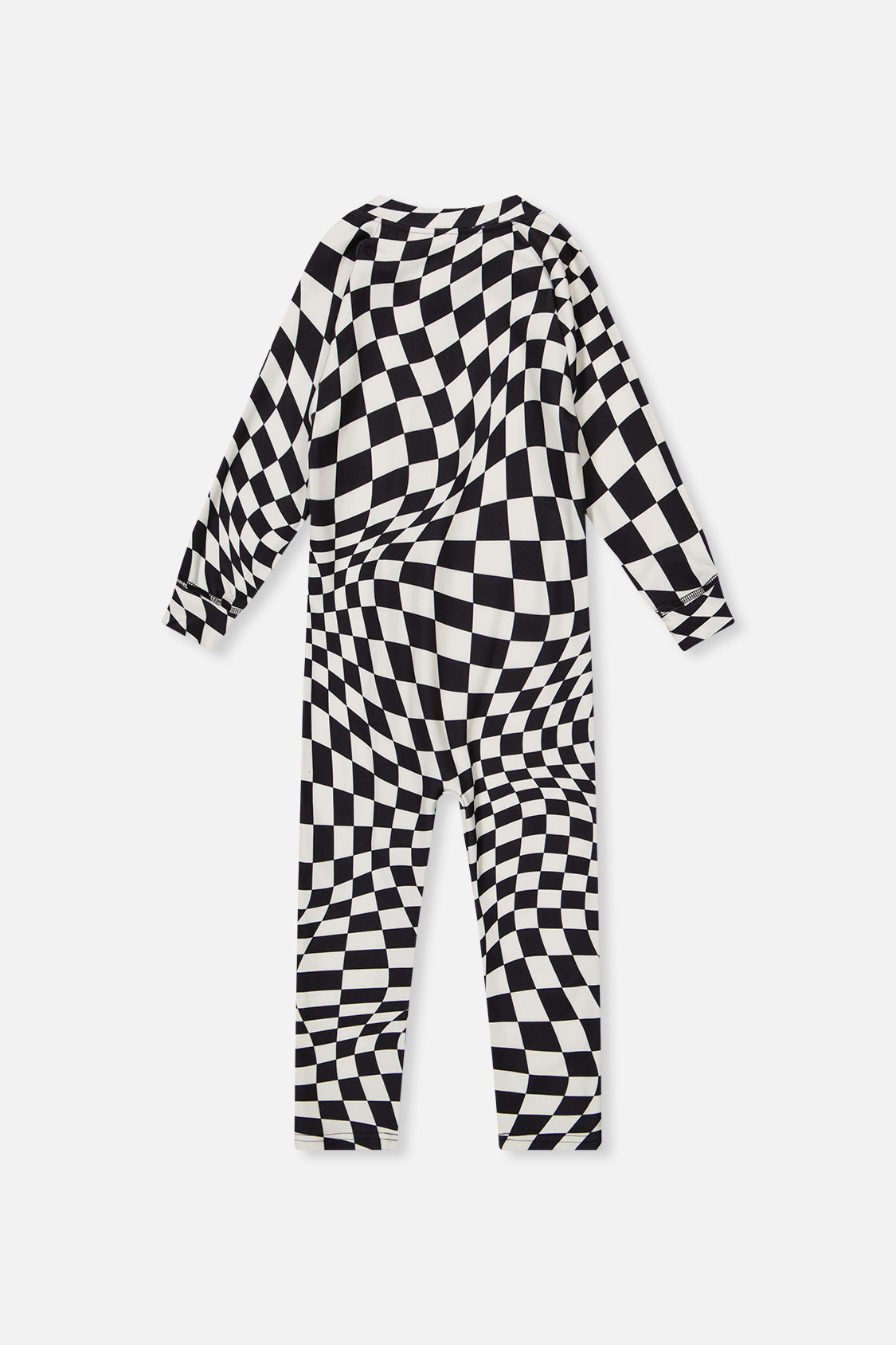 One Piece Thermal Underwear White Checkered Print - J10Y700_1J059