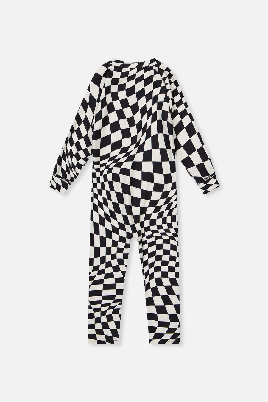 One Piece Thermal Underwear White Checkered Print - J10Y700_1J059