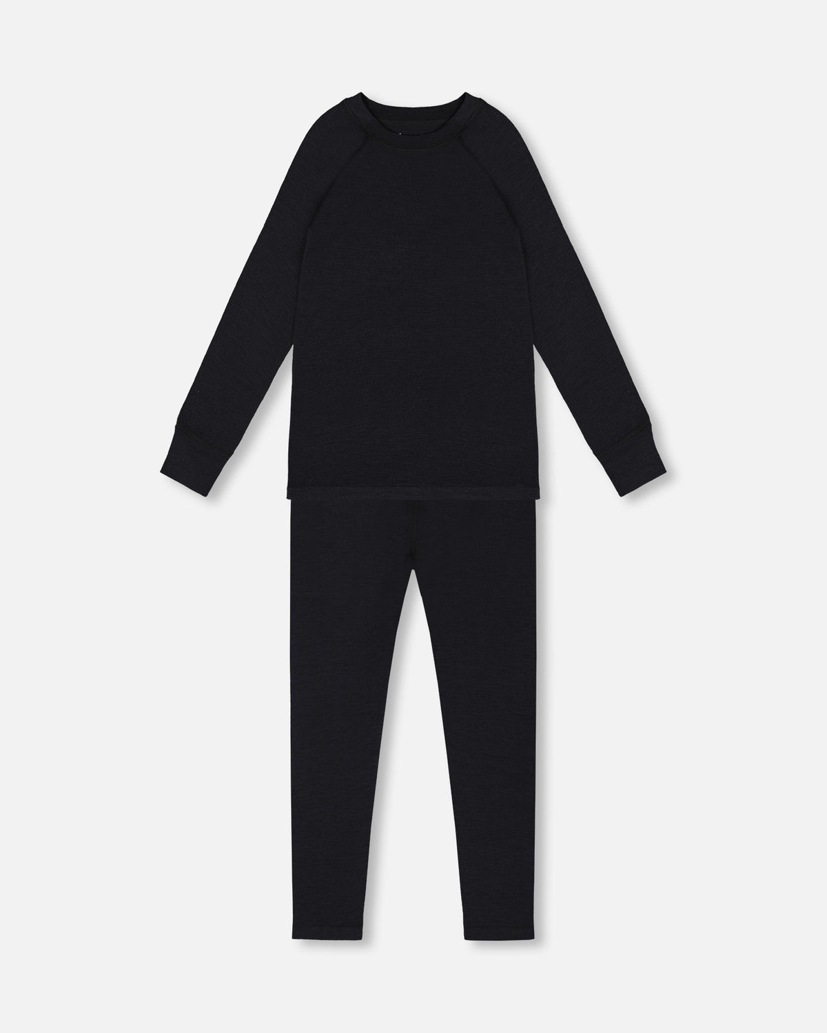 Two Piece Thermal Underwear Merino Blend Black