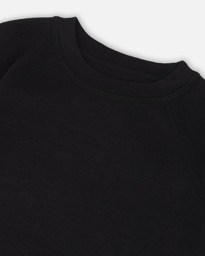 Two Piece Thermal Underwear Merino Blend Black
