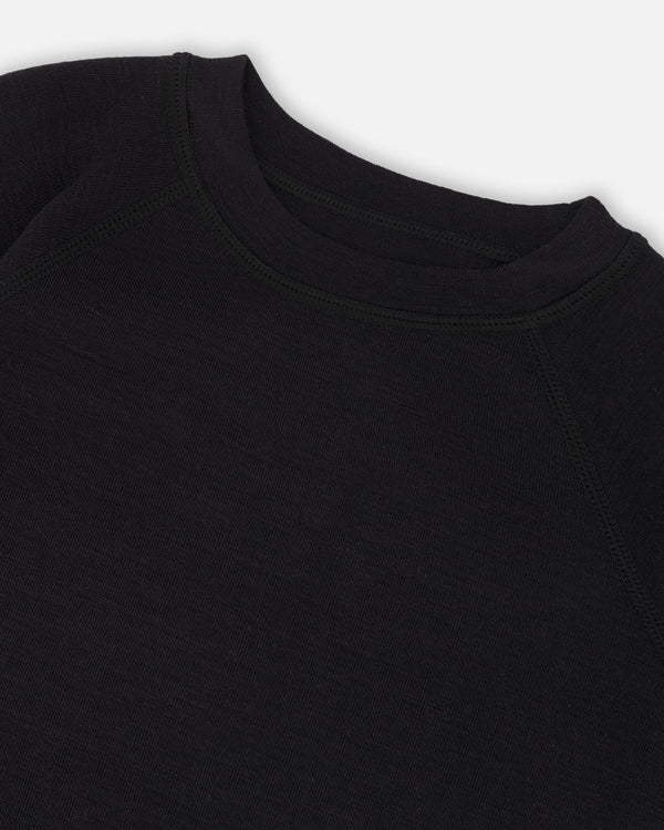 Two Piece Thermal Underwear Merino Blend Black