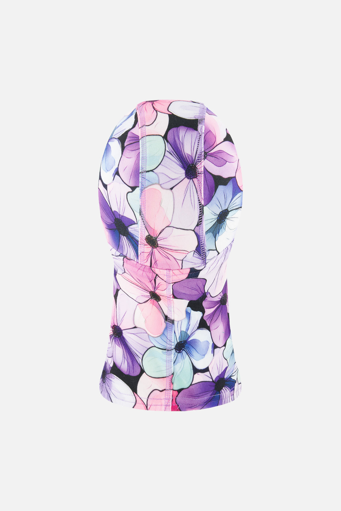 Brushed Jersey Balaclava Purple Floral Print - J10YBAL_1J021