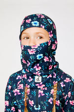 Brushed Jersey Balaclava Blue Floral Print - J10YBAL_1J023