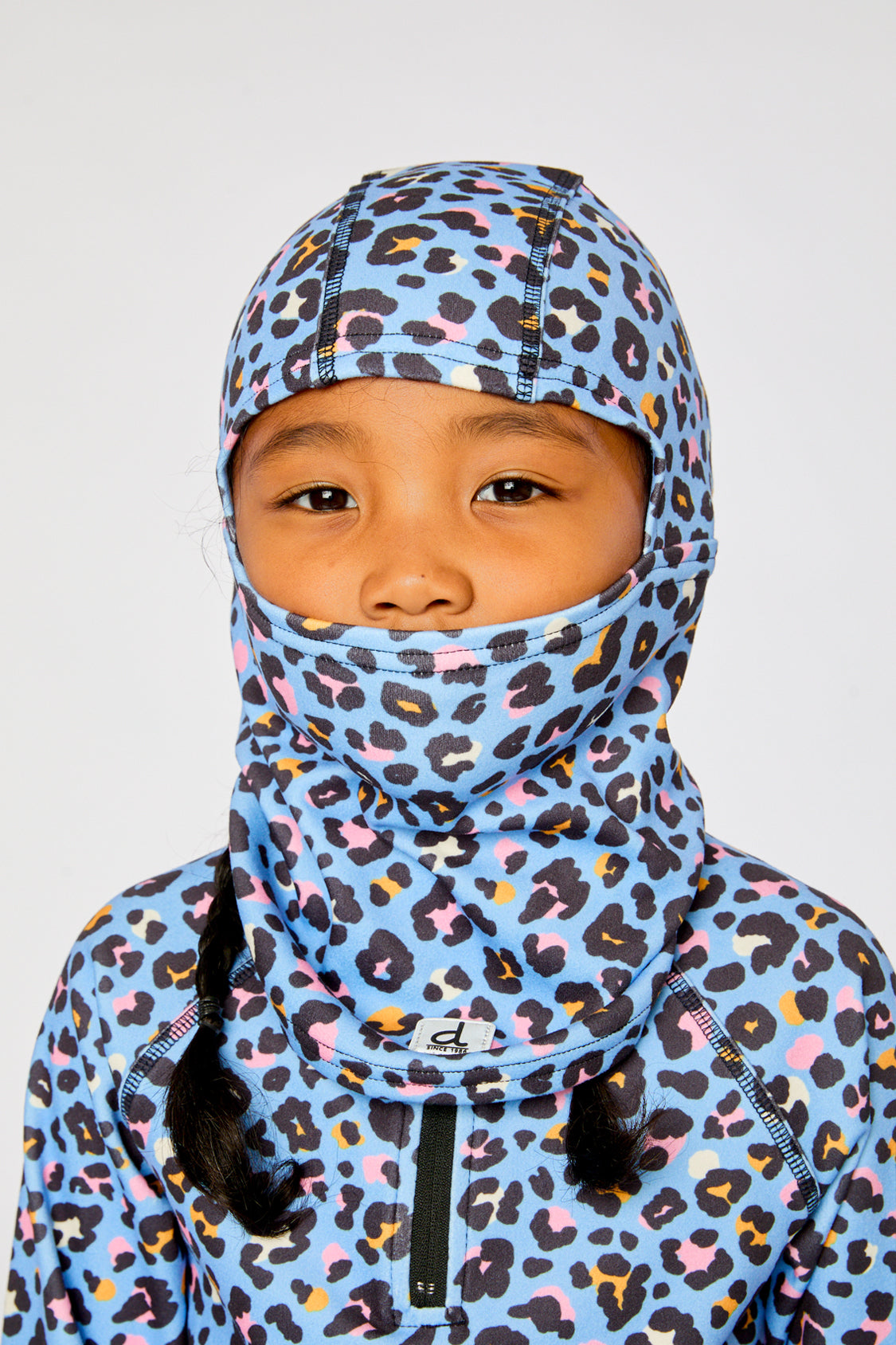 Brushed Jersey Balaclava Blue Leopard Print - J10YBAL_1J027