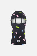 Brushed Jersey Balaclava Black Printed Gummy Bears - J10YBAL_1J033