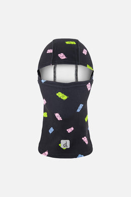 Brushed Jersey Balaclava Black Printed Gummy Bears - J10YBAL_1J033