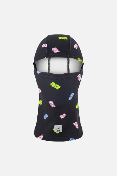 Brushed Jersey Balaclava Black Printed Gummy Bears - J10YBAL_1J033