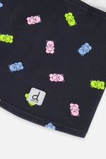 Brushed Jersey Balaclava Black Printed Gummy Bears - J10YBAL_1J033