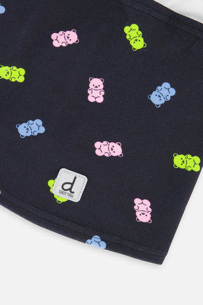 Brushed Jersey Balaclava Black Printed Gummy Bears - J10YBAL_1J033