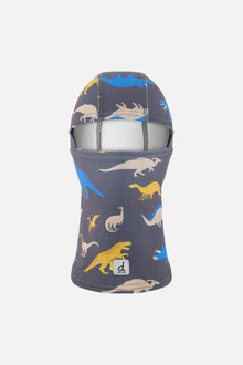 Brushed Jersey Balaclava Grey And Blue Dinosaur Print - J10YBAL_1J057