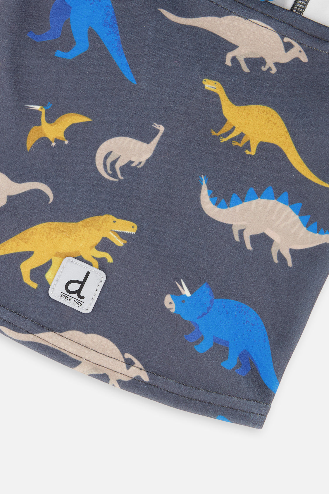 Brushed Jersey Balaclava Grey And Blue Dinosaur Print - J10YBAL_1J057