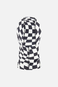 Brushed Jersey Balaclava White Checkered Print - J10YBAL_1J059