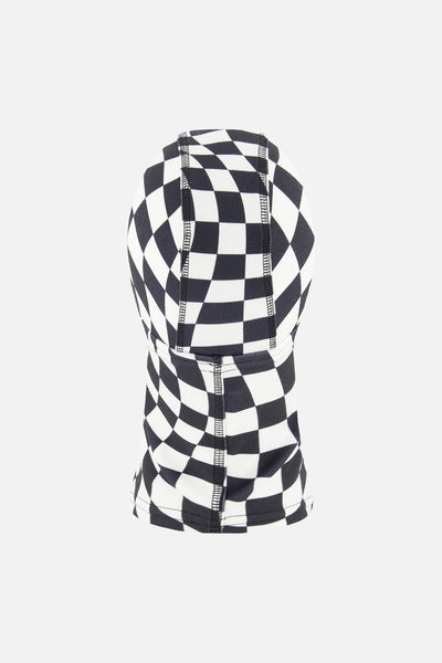 Brushed Jersey Balaclava White Checkered Print - J10YBAL_1J059