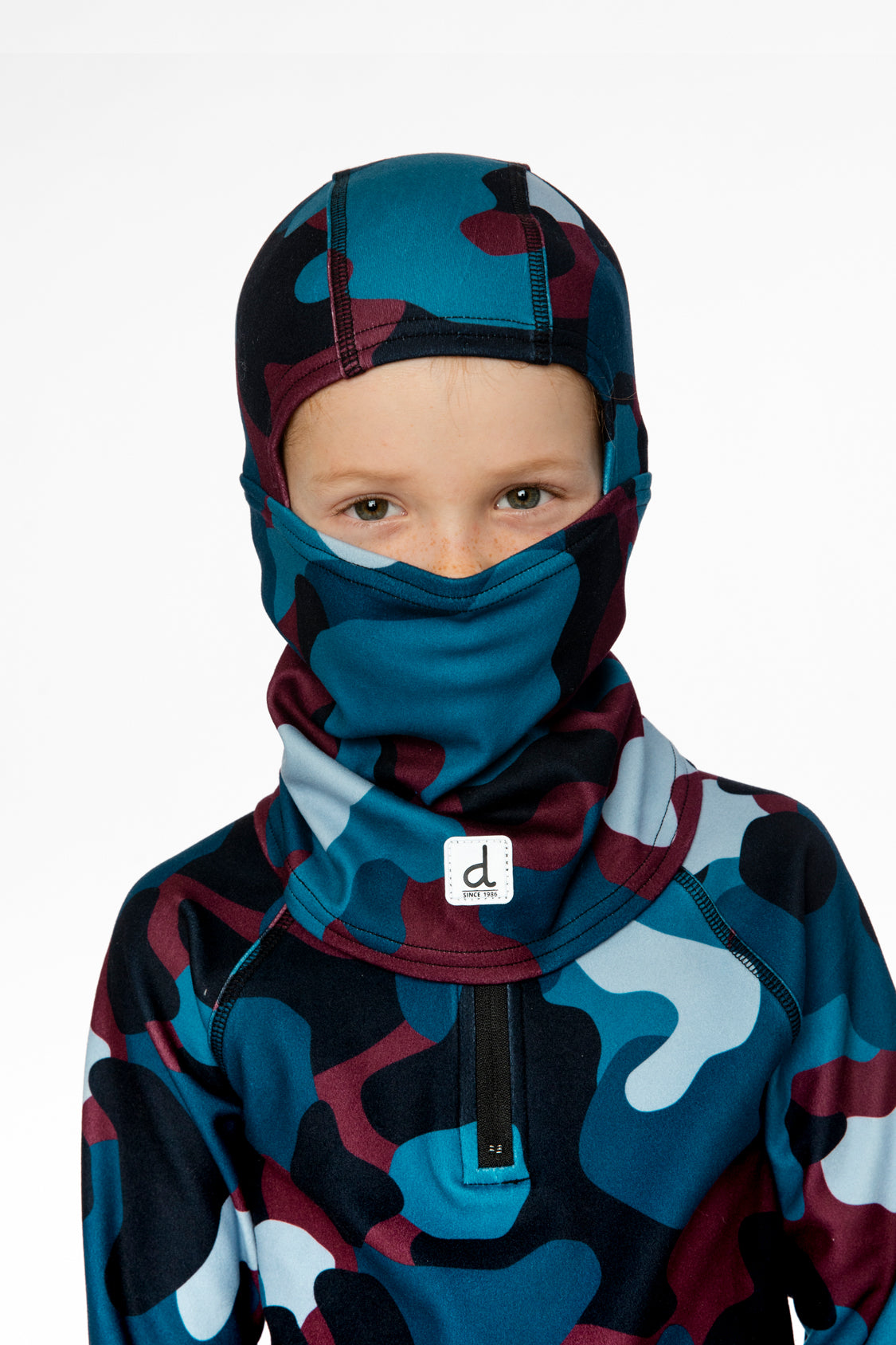 Brushed Jersey Balaclava Blue And Red Camouflage Print - J10YBAL_1J060