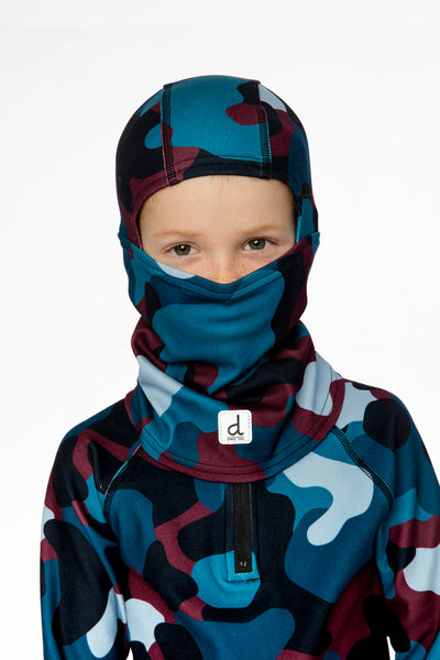 Brushed Jersey Balaclava Blue And Red Camouflage Print - J10YBAL_1J060